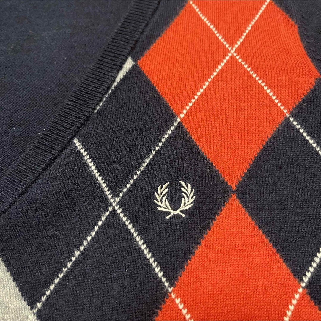 FRED PERRY(フレッドペリー)の【FRED PERRY】 ハイゲージニット カーディガン アーガイルチェック メンズのトップス(カーディガン)の商品写真