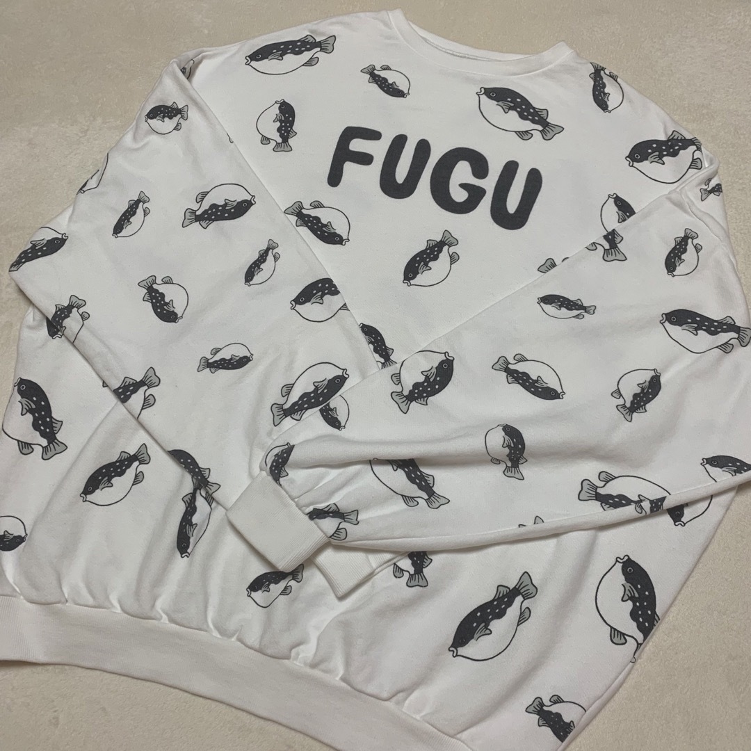 PUNYUS(プニュズ)のPUNYUS プニュズ トレーナー スウェット 総柄 FUGU ふぐ サイズ4 レディースのトップス(トレーナー/スウェット)の商品写真