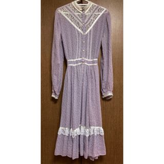 ガニーサックス(GUNNE SAX)の70s gunne sax でかタグ　パステルカラーシフォンワンピース(ロングワンピース/マキシワンピース)