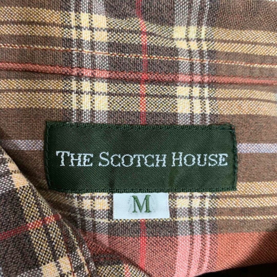 THE SCOTCH HOUSE(ザスコッチハウス)のザスコッチハウス シャツ Mサイズ 茶色 ブラウン チェック 長袖 メンズのトップス(シャツ)の商品写真