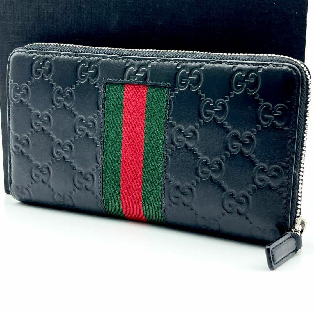 Gucci(グッチ)のグッチ 長財布 ラウンドファスナー シェリーライン黒 408831 レディースのファッション小物(財布)の商品写真