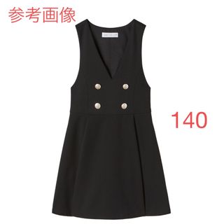 ザラキッズ(ZARA KIDS)の【中古】ZARA キッズ　ボタン留めジャンパースカート　ブラック　140(ワンピース)