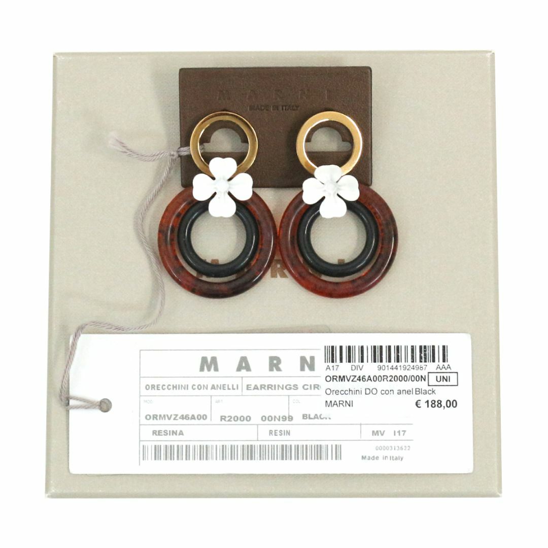 Marni(マルニ)のマルニ 17AW フラワーモチーフ付きレジンダブルサークルピアス レディースのアクセサリー(ピアス)の商品写真