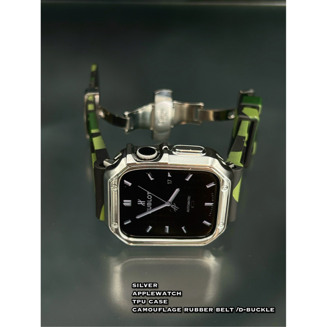 Apple Watch(アップルウォッチ)のアップルウォッチ　tpuケース　カモフラージュラバーベルト メンズの時計(ラバーベルト)の商品写真