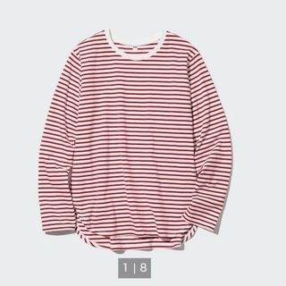 ユニクロ(UNIQLO)のユニクロ　ソフトコットンボーダーラウンドヘムＴシャツ(Tシャツ(長袖/七分))