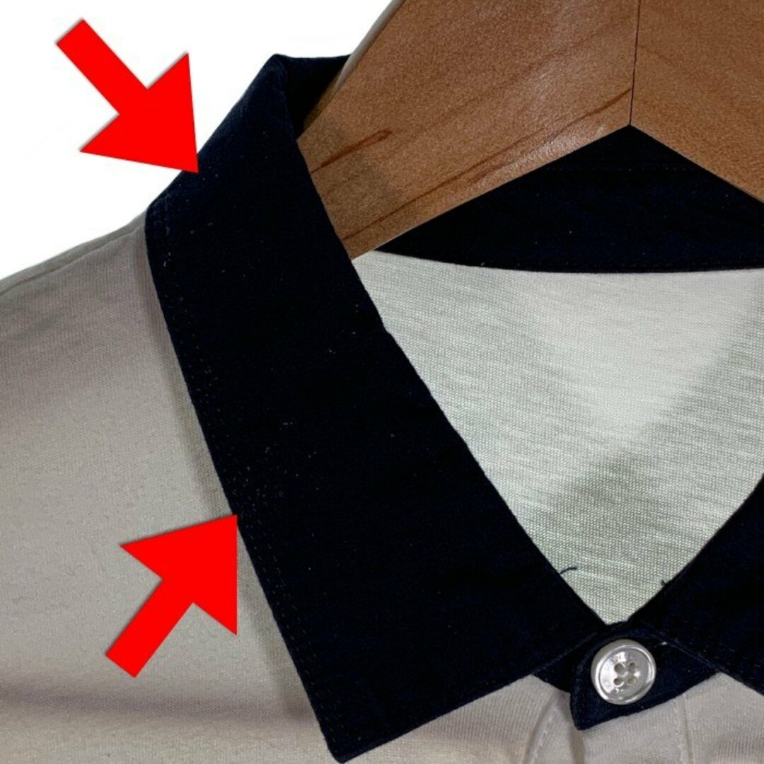 MONCLER(モンクレール)のMONCLER モンクレール MAGLIA POLO コットン レイヤードポロシャツ ホワイト 訳あり Size XS メンズのトップス(ポロシャツ)の商品写真