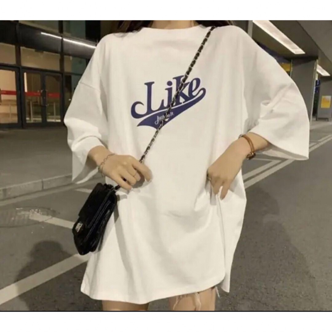 レディース プリントロゴTシャツ LLサイズ ホワイト 新品タグ付き 値下げ レディースのトップス(Tシャツ(半袖/袖なし))の商品写真