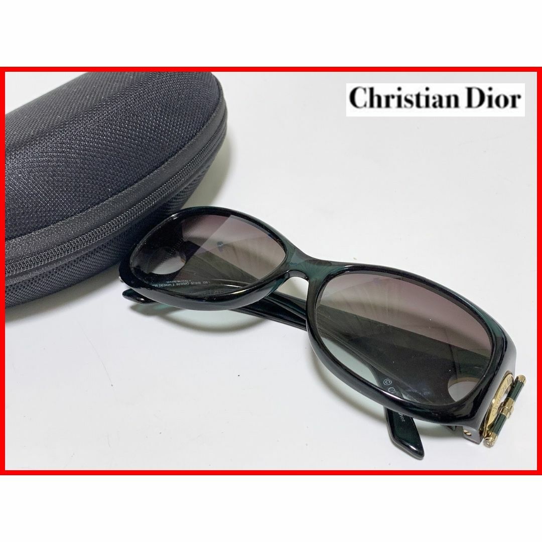 Christian Dior(クリスチャンディオール)のクリスチャンディオール サングラス ケース付 グリーン mbs レディースのファッション小物(サングラス/メガネ)の商品写真