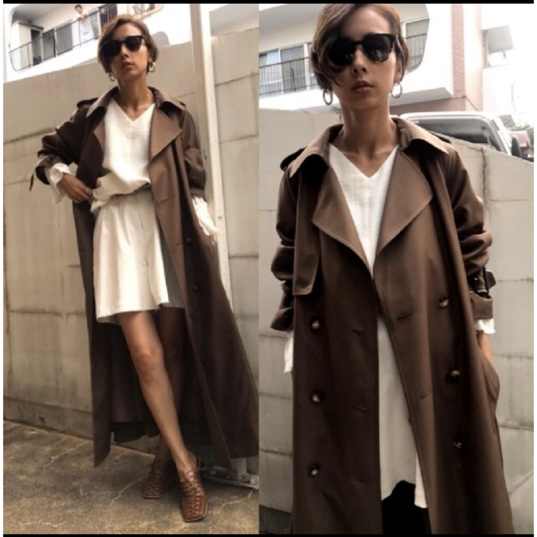 Ameri VINTAGE(アメリヴィンテージ)のAMERI  VARIOUS BACK PLEATS TRENCH レディースのジャケット/アウター(トレンチコート)の商品写真