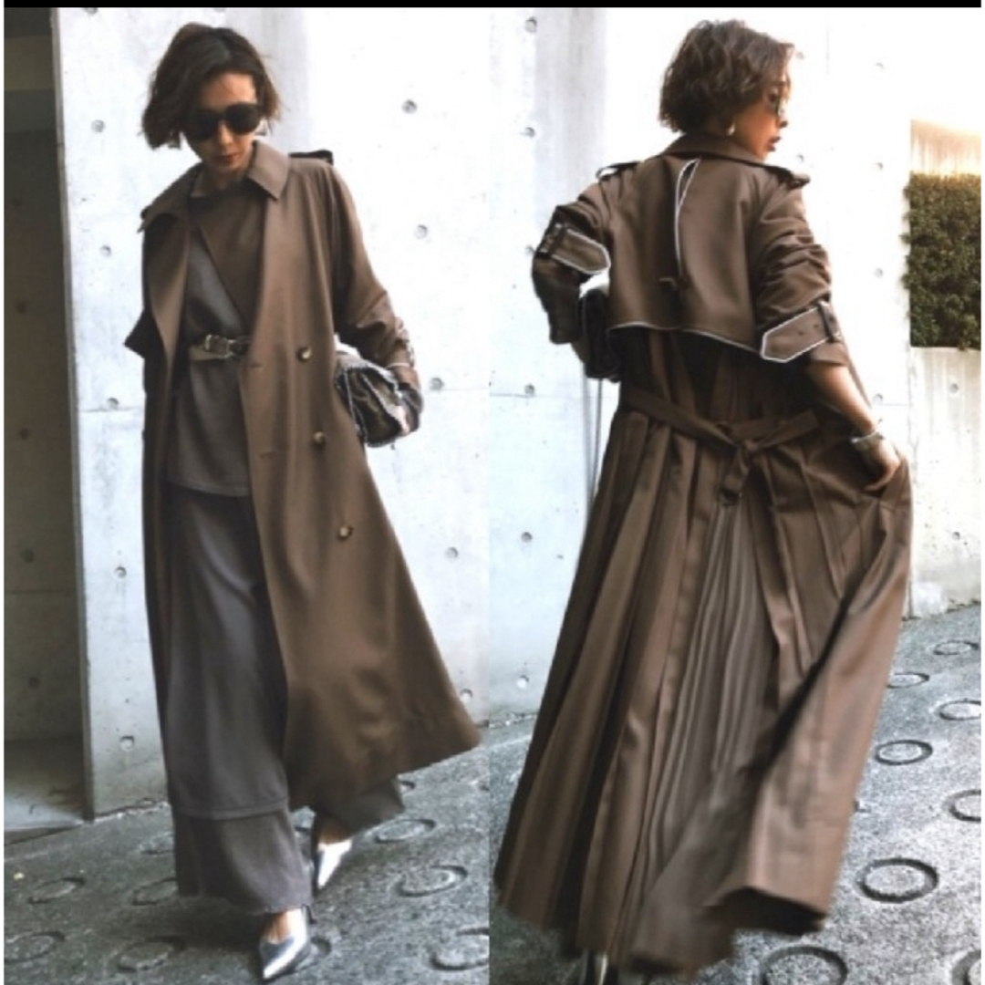 Ameri VINTAGE(アメリヴィンテージ)のAMERI  VARIOUS BACK PLEATS TRENCH レディースのジャケット/アウター(トレンチコート)の商品写真