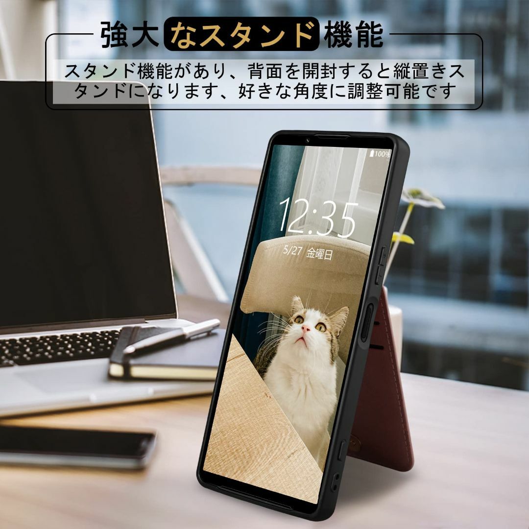 【色: ピンク】Xperia 1 V ケース 手帳型 背面 カードケース Xpe スマホ/家電/カメラのスマホアクセサリー(その他)の商品写真