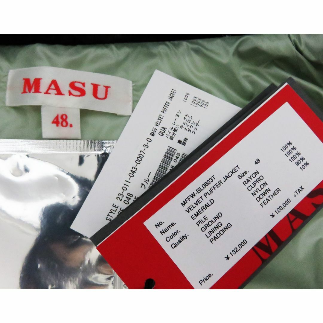 定価13.2万 新品 MASU VELVET PUFFER JACKET 48の通販 by 定価13.2万 新品 MASU VELVET PUFFER JACKET 48の通販 by