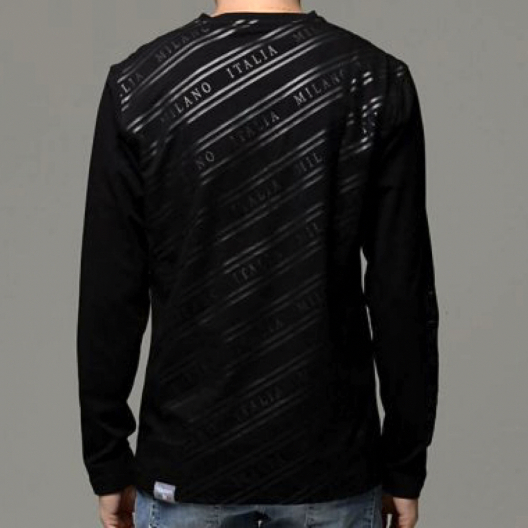 VIOLA(ヴィオラ)のブラック Lサイズ ヴィオラ 総柄プリントロンT 長袖Tシャツ メンズのトップス(Tシャツ/カットソー(七分/長袖))の商品写真
