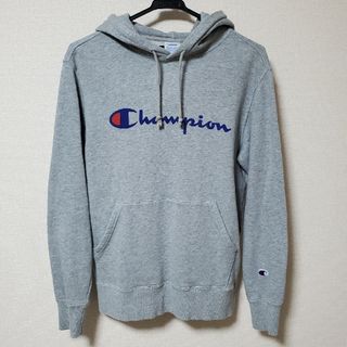 チャンピオン(Champion)のChampion　パーカー　グレー　M　古着　刺繍(パーカー)