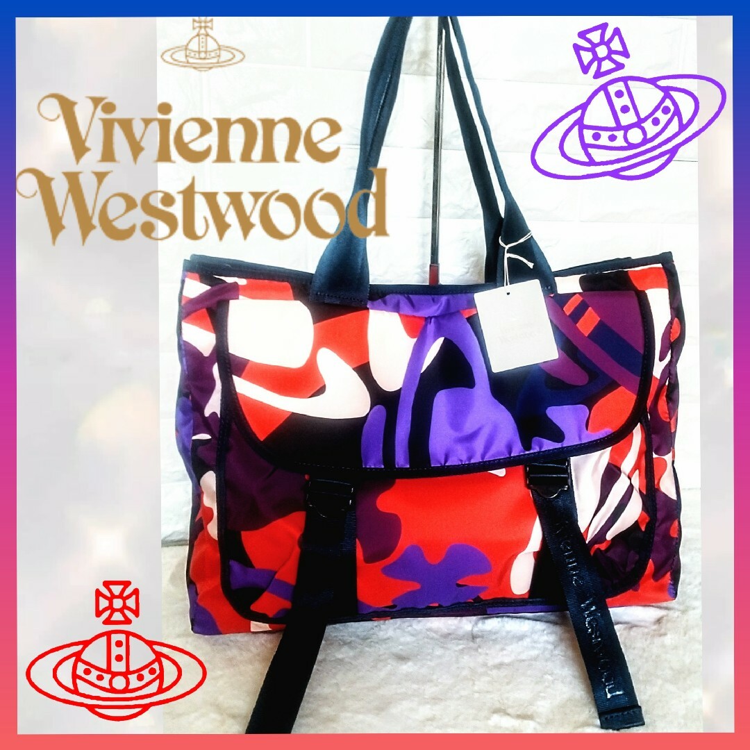 Vivienne Westwood(ヴィヴィアンウエストウッド)の新品 ヴィヴィアンウエストウッド✪カモフラージュ迷彩大容量トートバッグ未使用 メンズのバッグ(トートバッグ)の商品写真