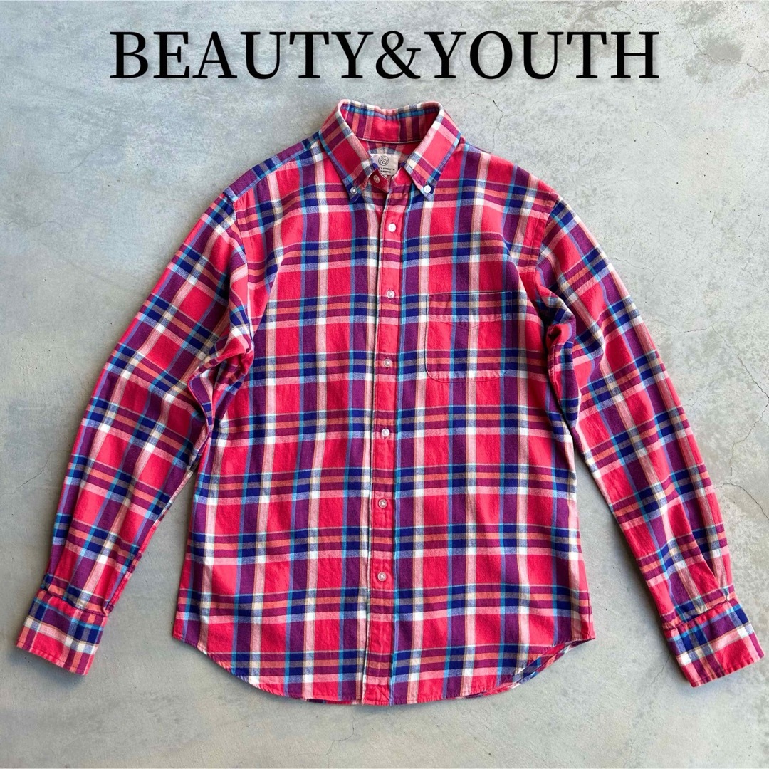 BEAUTY&YOUTH UNITED ARROWS(ビューティアンドユースユナイテッドアローズ)の美品 BEAUTY&YOUTH 長袖 チェック 長袖 シャツ ボタンダウン メンズのトップス(シャツ)の商品写真