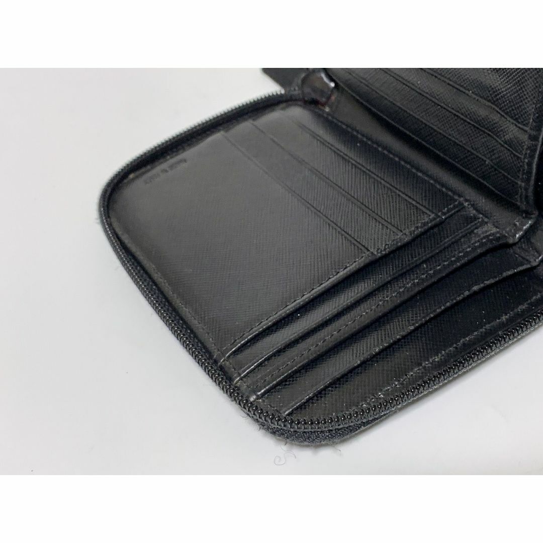 PRADA(プラダ)のプラダ ラウンドファスナー 二つ折り 札入れ 財布 黒 D10 レディースのファッション小物(財布)の商品写真