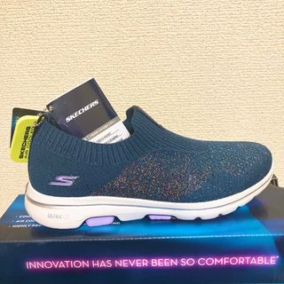 スケッチャーズ(SKECHERS)の☆新品☆スケッチャーズ スニーカー スリッポン 24.5 ネイビー(スニーカー)