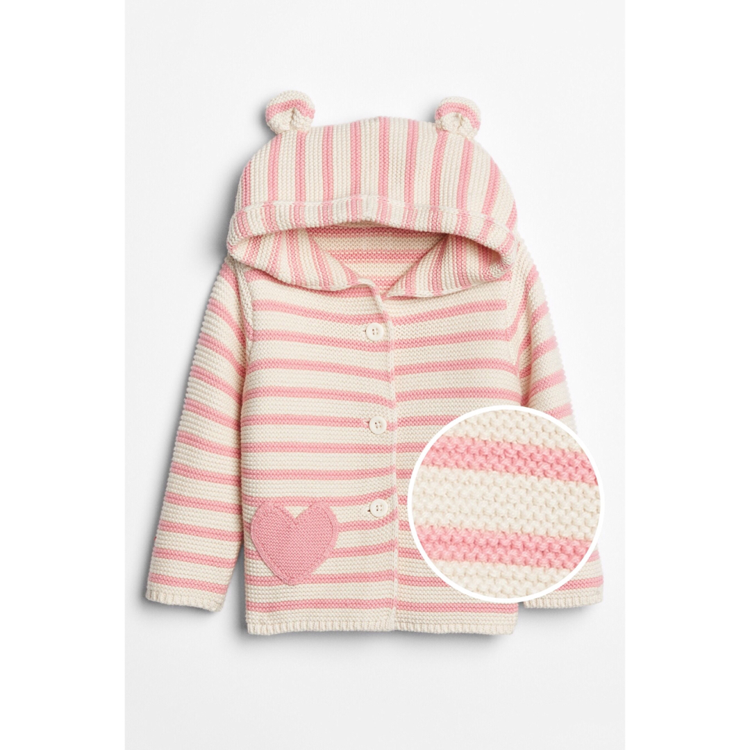 babyGAP(ベビーギャップ)のbaby gap ハートガーターパーカーカーディガン 90 女の子ベビー春服 キッズ/ベビー/マタニティのキッズ服女の子用(90cm~)(カーディガン)の商品写真