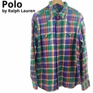 ポロラルフローレン(POLO RALPH LAUREN)のPOLO  ラルフローレン マドラスチェックシャツ ウエスタン L 大きめ(シャツ)