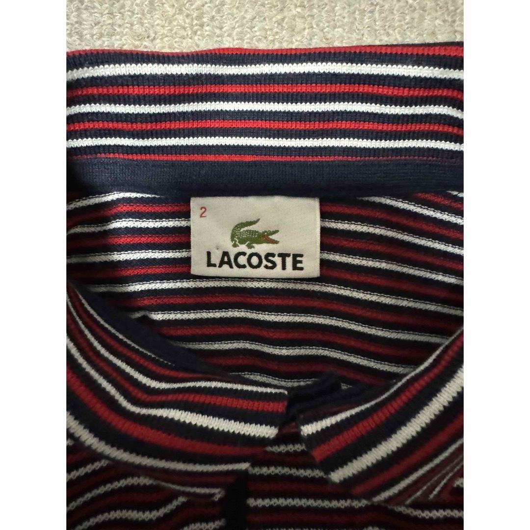 LACOSTE(ラコステ)のLACOSTE トリコロールロゴ  ボーダーポロシャツ メンズのトップス(ポロシャツ)の商品写真