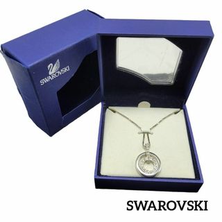 スワロフスキー(SWAROVSKI)の【美品】SWAROVSKI ネックレス ダブルサークル シルバー クリア(ネックレス)