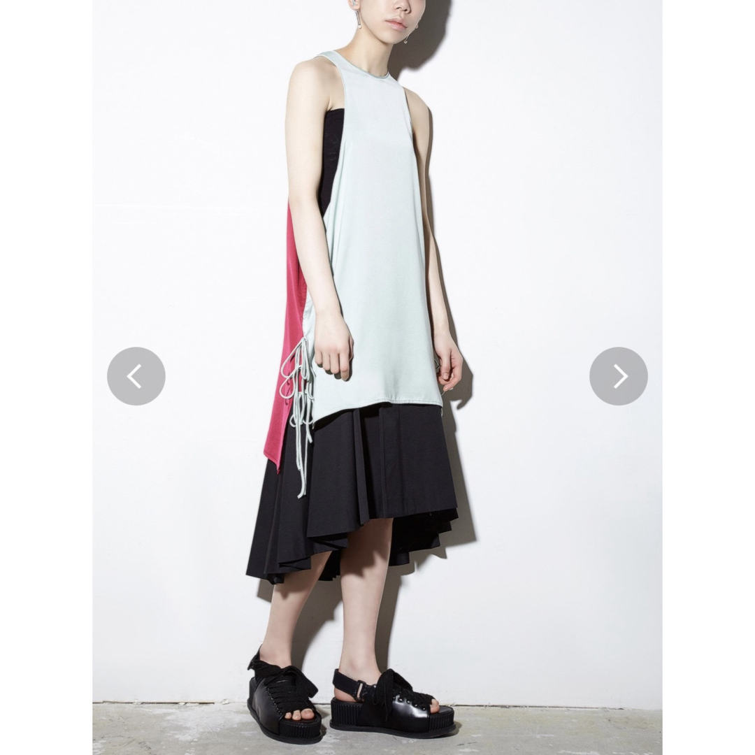 PAMEO POSE(パメオポーズ)の【PAMEO POSE】TIE SIDE SATIN TANK DRESS レディースのワンピース(ミニワンピース)の商品写真