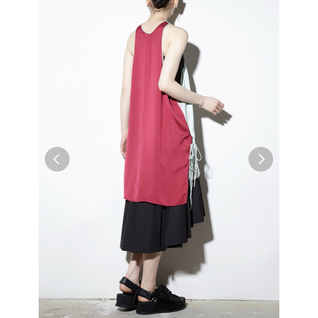 PAMEO POSE(パメオポーズ)の【PAMEO POSE】TIE SIDE SATIN TANK DRESS レディースのワンピース(ミニワンピース)の商品写真