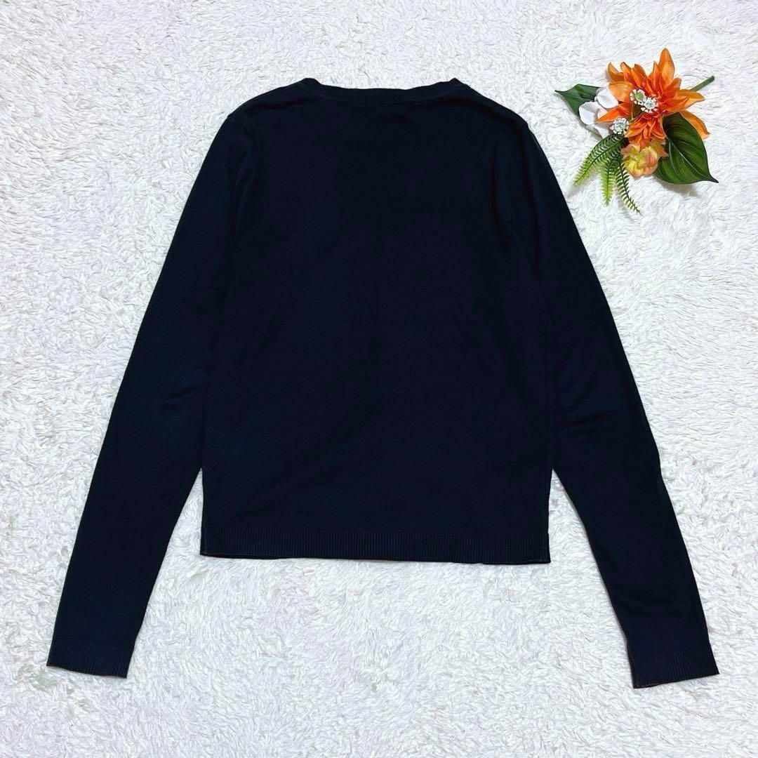 BLUE LABEL CRESTBRIDGE(ブルーレーベルクレストブリッジ)の美品✨ブルーレーベルクレストブリッジ　コットンカーディガン　プレート　黒　38 レディースのトップス(カーディガン)の商品写真