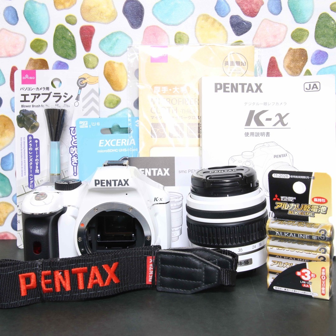 PENTAX(ペンタックス)の♥︎◇PENTAX k-x  ◇スマホ転送 ◇ホワイト スマホ/家電/カメラのカメラ(デジタル一眼)の商品写真