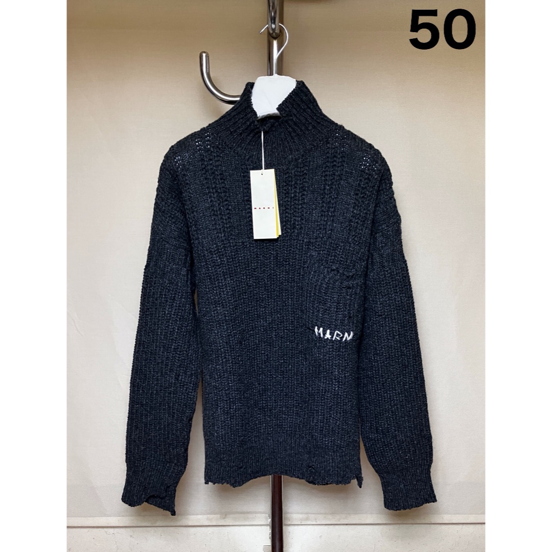 MARNI - 新品 50 23aw マルニ デストロイロゴセーター ウールベース 4501