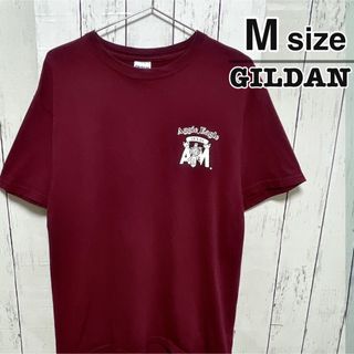 ギルタン(GILDAN)のUSA古着　GILDAN　Tシャツ　ワインレッド　ボルドー　プリント　テキサス(Tシャツ/カットソー(半袖/袖なし))