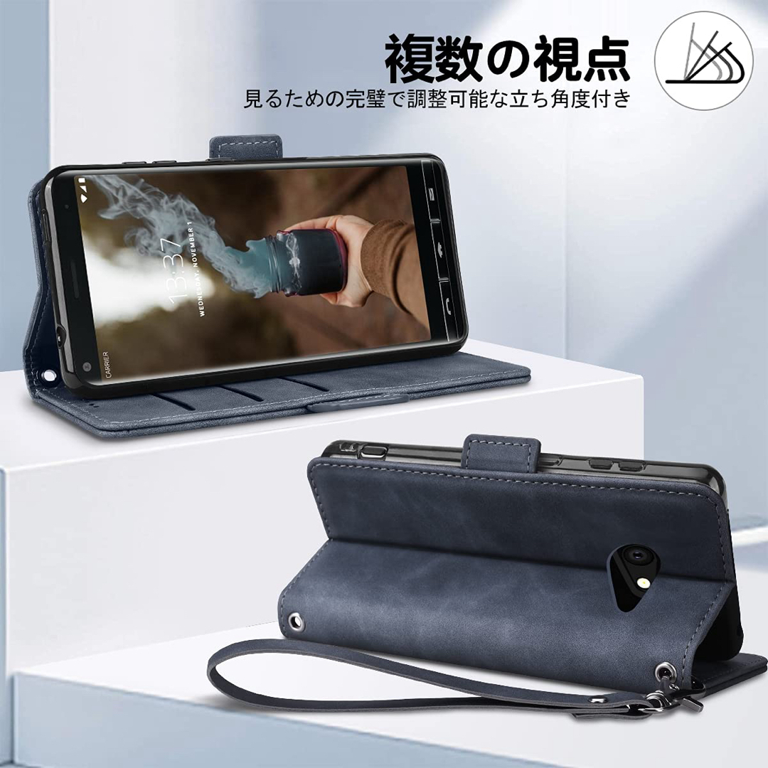 新品 basio 4 kyv47 手帳型 ケース カバー 軽量 カード収納 手帳 スマホ/家電/カメラのスマホアクセサリー(Androidケース)の商品写真