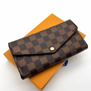 ルイヴィトン(LOUIS VUITTON)の新型【上美品】ルイヴィトン　ポルトフォイユサラ　ダミエエベヌ　長財布　茶色(財布)