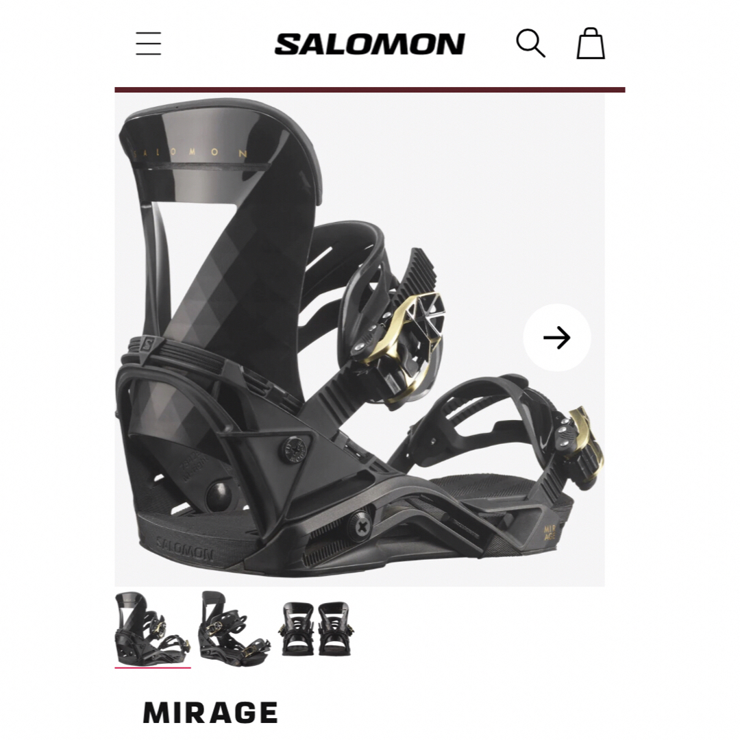 SALOMON(サロモン)のtt 様専用23-24 サロモンMIRAGE ビンディング　バイン　S スポーツ/アウトドアのスノーボード(バインディング)の商品写真