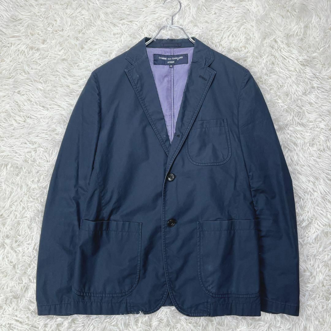 COMME des GARCONS HOMME(コムデギャルソンオム)のコムデギャルソン オム テーラードジャケット ネイビー 3B 段返し M メンズのジャケット/アウター(テーラードジャケット)の商品写真