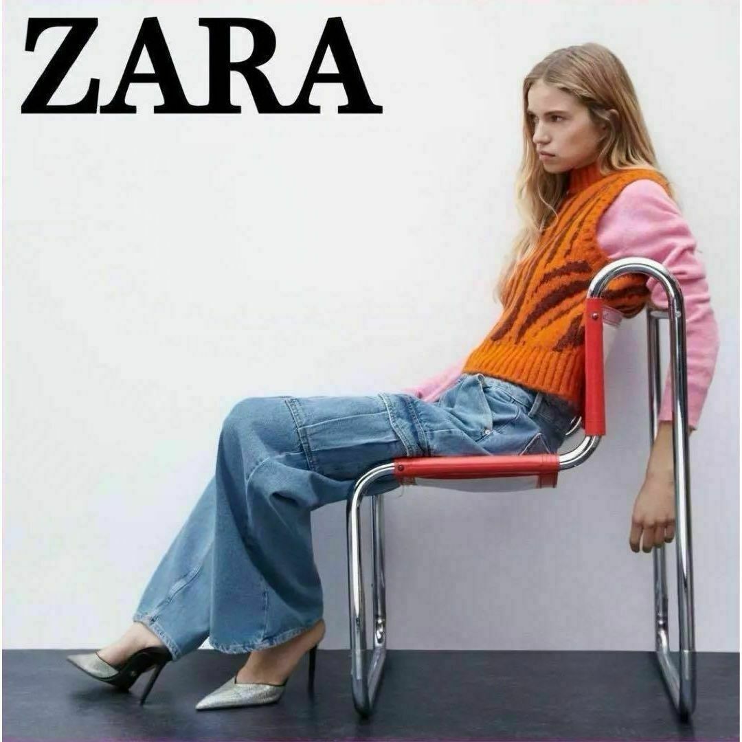 ZARA(ザラ)の万能》ZARA ザラ ニット セーター ジャガード ベスト タイガー ゼブラ 虎 レディースのトップス(ニット/セーター)の商品写真