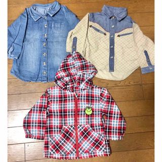 バースデイ(バースデイ)の西松屋　バースデイ　男の子ベビー春服3枚セット　トップス　シャツ　パーカー　80(シャツ/カットソー)