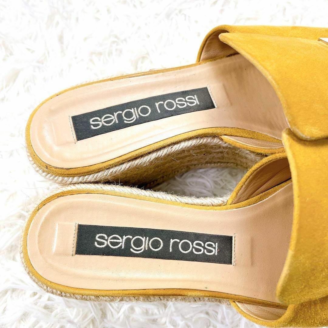 Sergio Rossi(セルジオロッシ)の美品 セルジオロッシ 厚底 サンダウェッジソール シルバー プレート イエロー レディースの靴/シューズ(サンダル)の商品写真