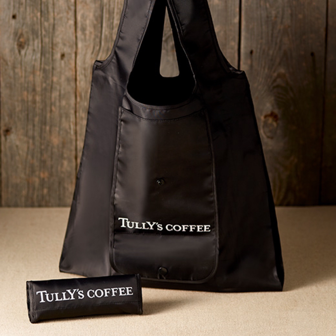 TULLY'S COFFEE(タリーズコーヒー)の【新品・未使用】タリーズコーヒー　エコバッグ　黒 レディースのバッグ(エコバッグ)の商品写真