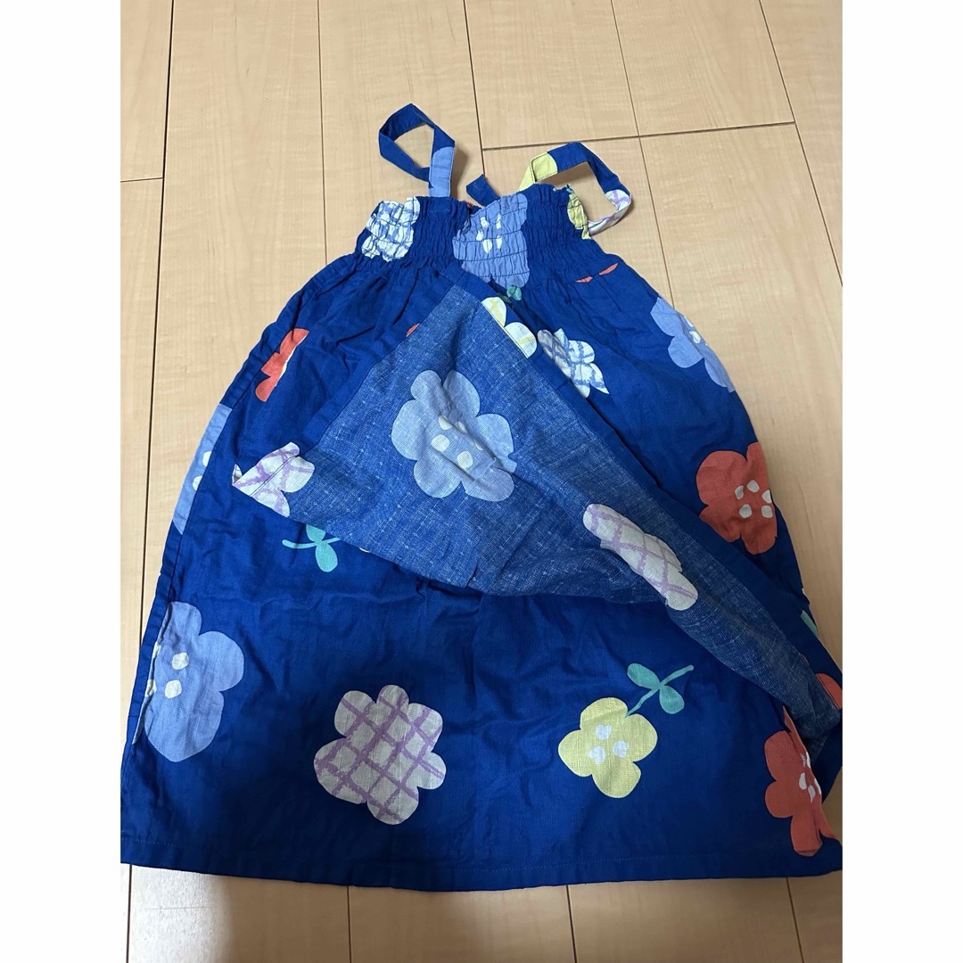 専用　女の子　浴衣　青 キッズ/ベビー/マタニティのキッズ服女の子用(90cm~)(甚平/浴衣)の商品写真