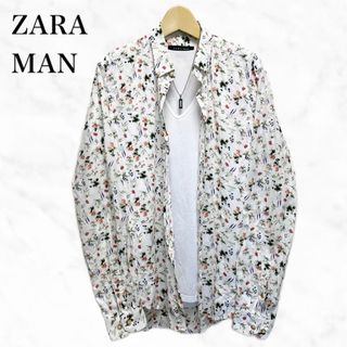 ザラ(ZARA)のZARA MAN 総柄シャツ　長袖シャツ　小花柄シャツ　カジュアルシャツ(シャツ)