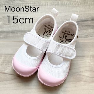 MOONSTAR  - ムーンスター　上履き　15cm  ピンク　マジックテープ