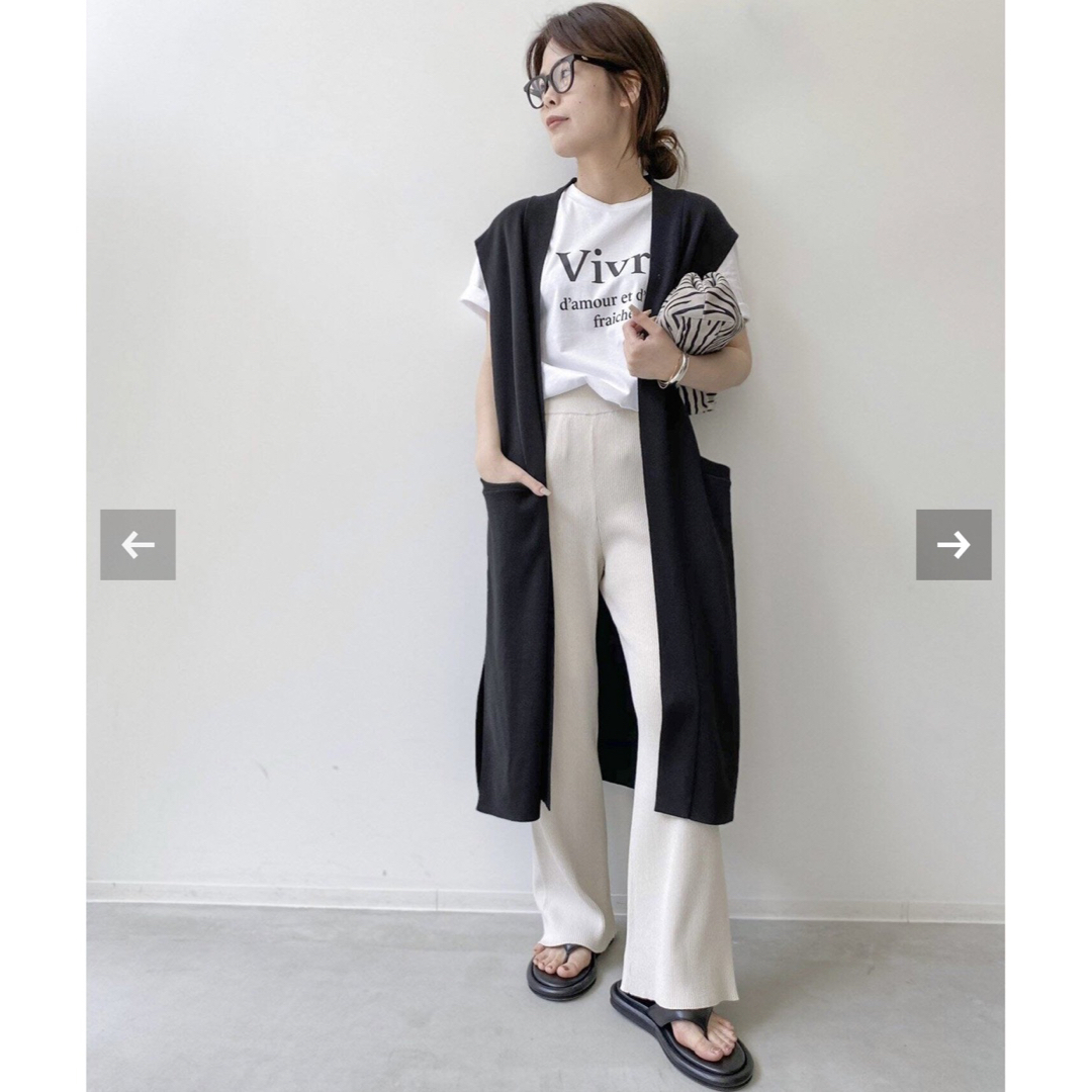 L'Appartement DEUXIEME CLASSE(アパルトモンドゥーズィエムクラス)のL'Appartement  Rib Knit Pants レディースのパンツ(カジュアルパンツ)の商品写真