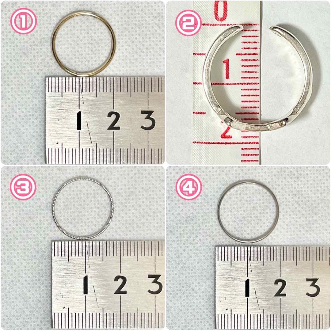 まとめ売り 4つ リング 指輪 セット売り シンプル レディースのアクセサリー(リング(指輪))の商品写真