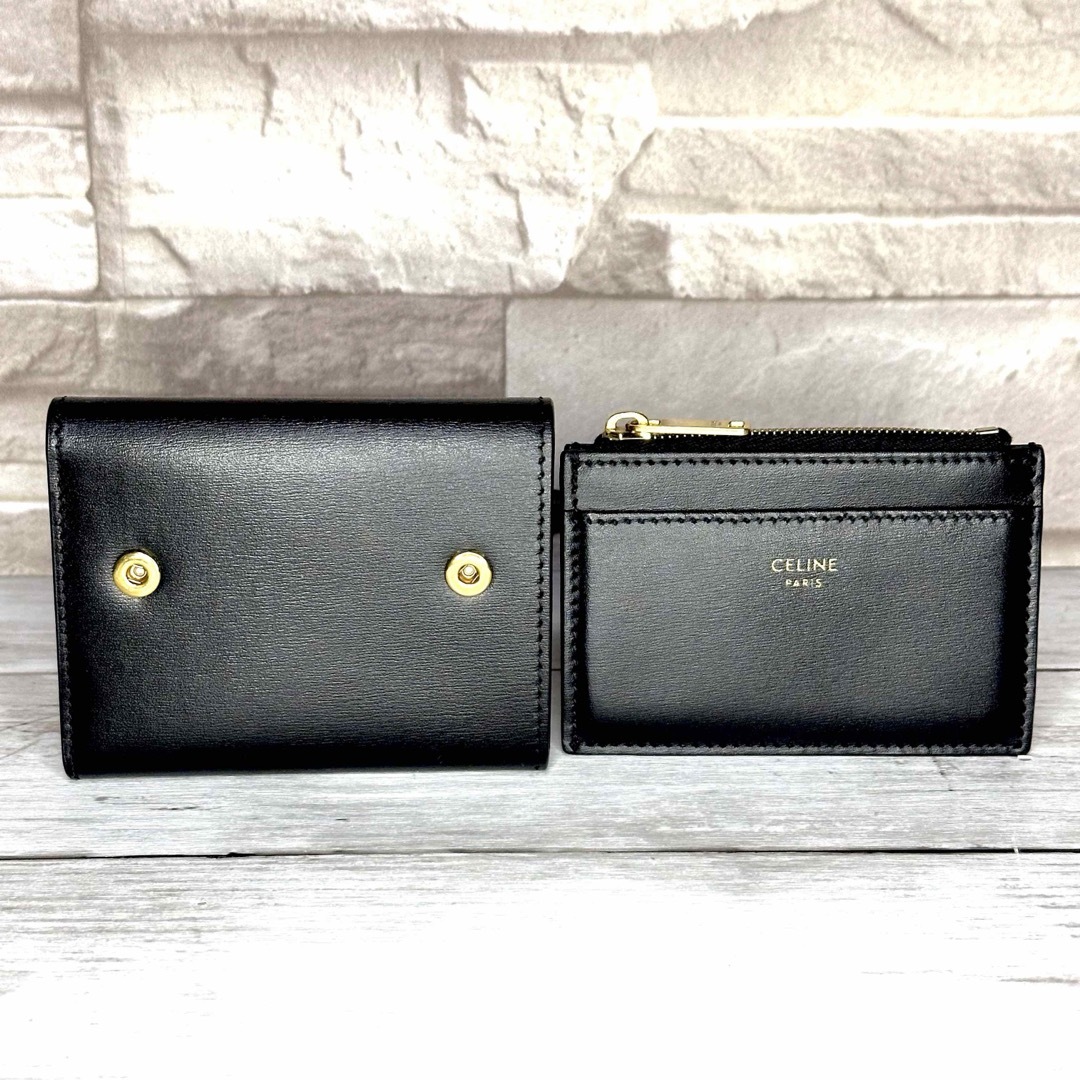 celine(セリーヌ)の☆極美品☆ CELINE セリーヌ 三つ折り財布 トリオンフ ミニ財布 NERO レディースのファッション小物(財布)の商品写真