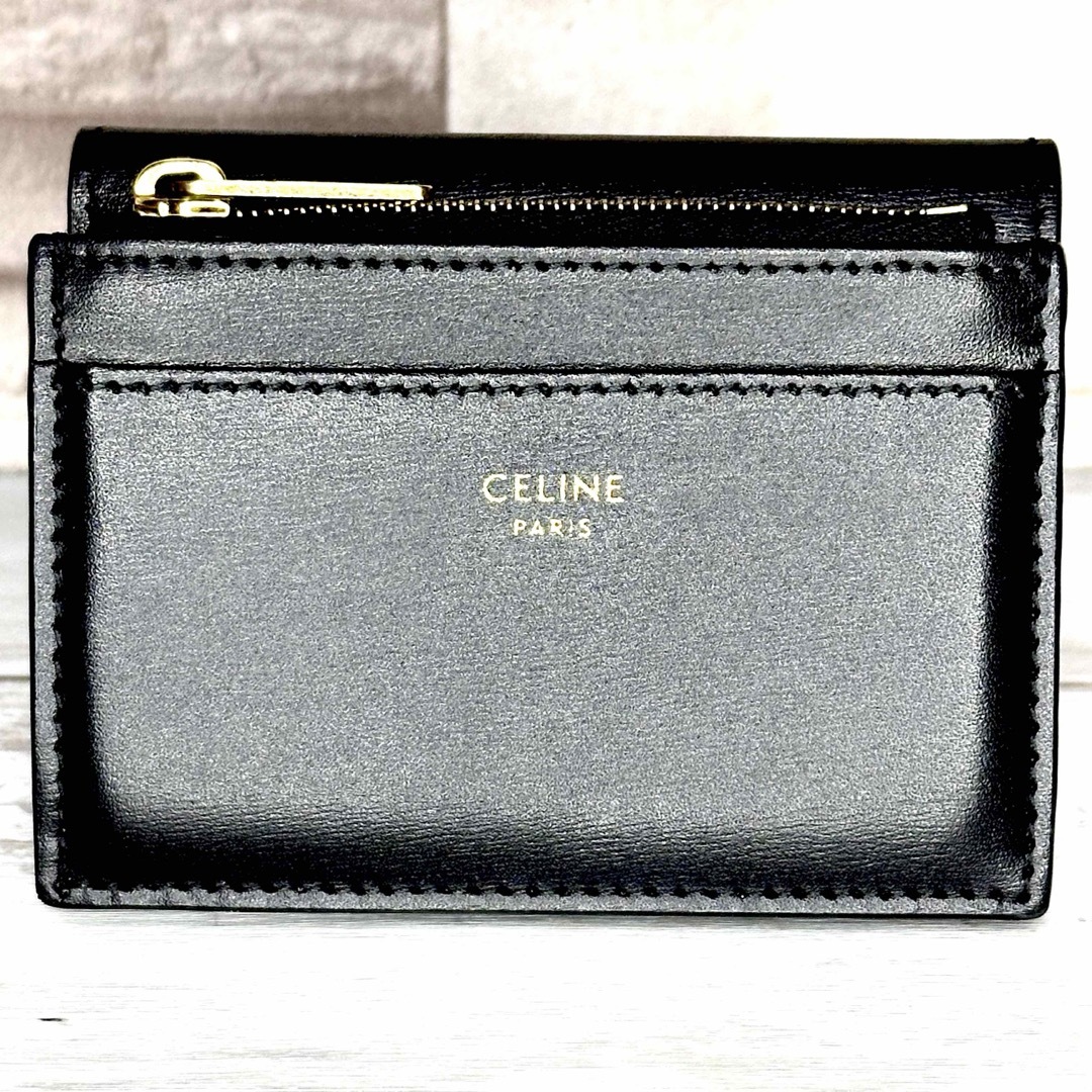 celine(セリーヌ)の☆極美品☆ CELINE セリーヌ 三つ折り財布 トリオンフ ミニ財布 NERO レディースのファッション小物(財布)の商品写真