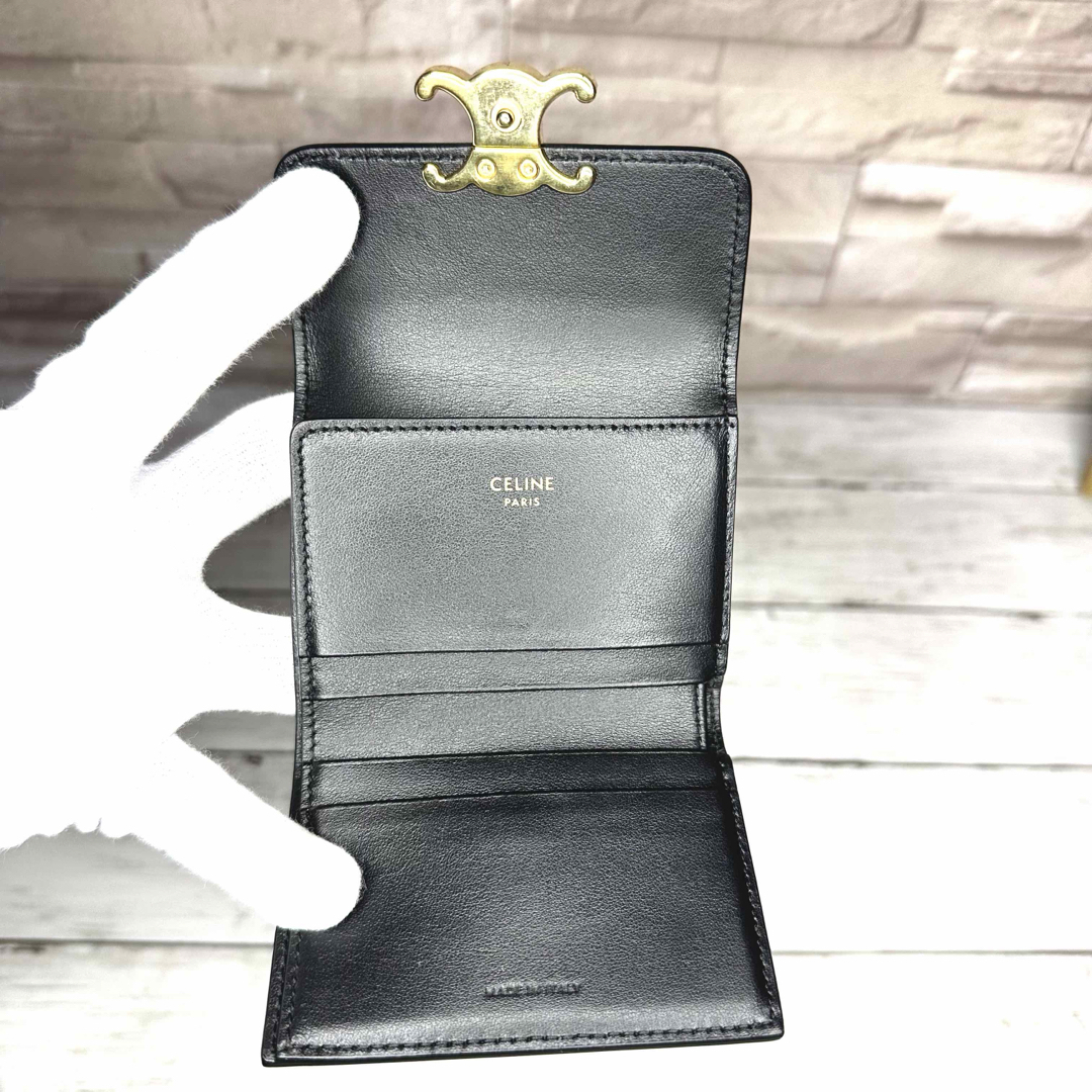 celine(セリーヌ)の☆極美品☆ CELINE セリーヌ 三つ折り財布 トリオンフ ミニ財布 NERO レディースのファッション小物(財布)の商品写真