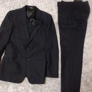 セレクト(SELECT)のSUITS SELECT Y6 ウール セットアップ スーツ 黒 ストライプ(セットアップ)