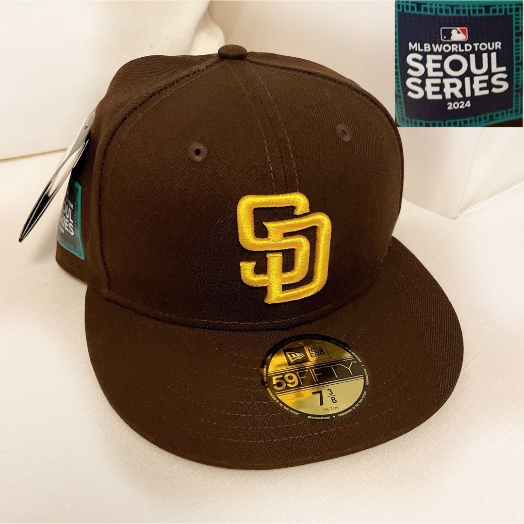 NEW ERA(ニューエラー)の希少　2024 MLB ソウルシリーズ　キャップ　パドレス　59FIFTY スポーツ/アウトドアの野球(記念品/関連グッズ)の商品写真